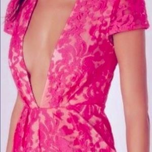 Missguided Floral Lace Romper Shorts Sz 8